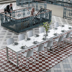 005 Flow Dining Table White Frame White Table Top Insitu