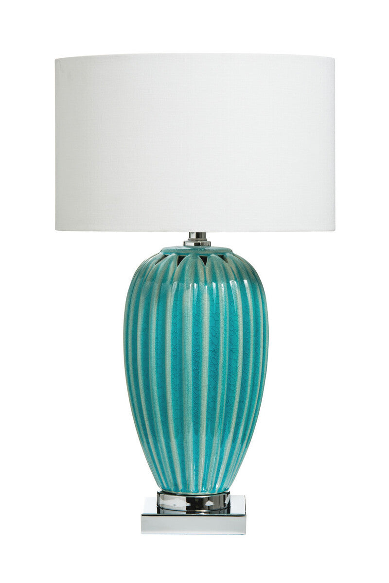 Lyra Ceramic Table Lamp in Turquoise