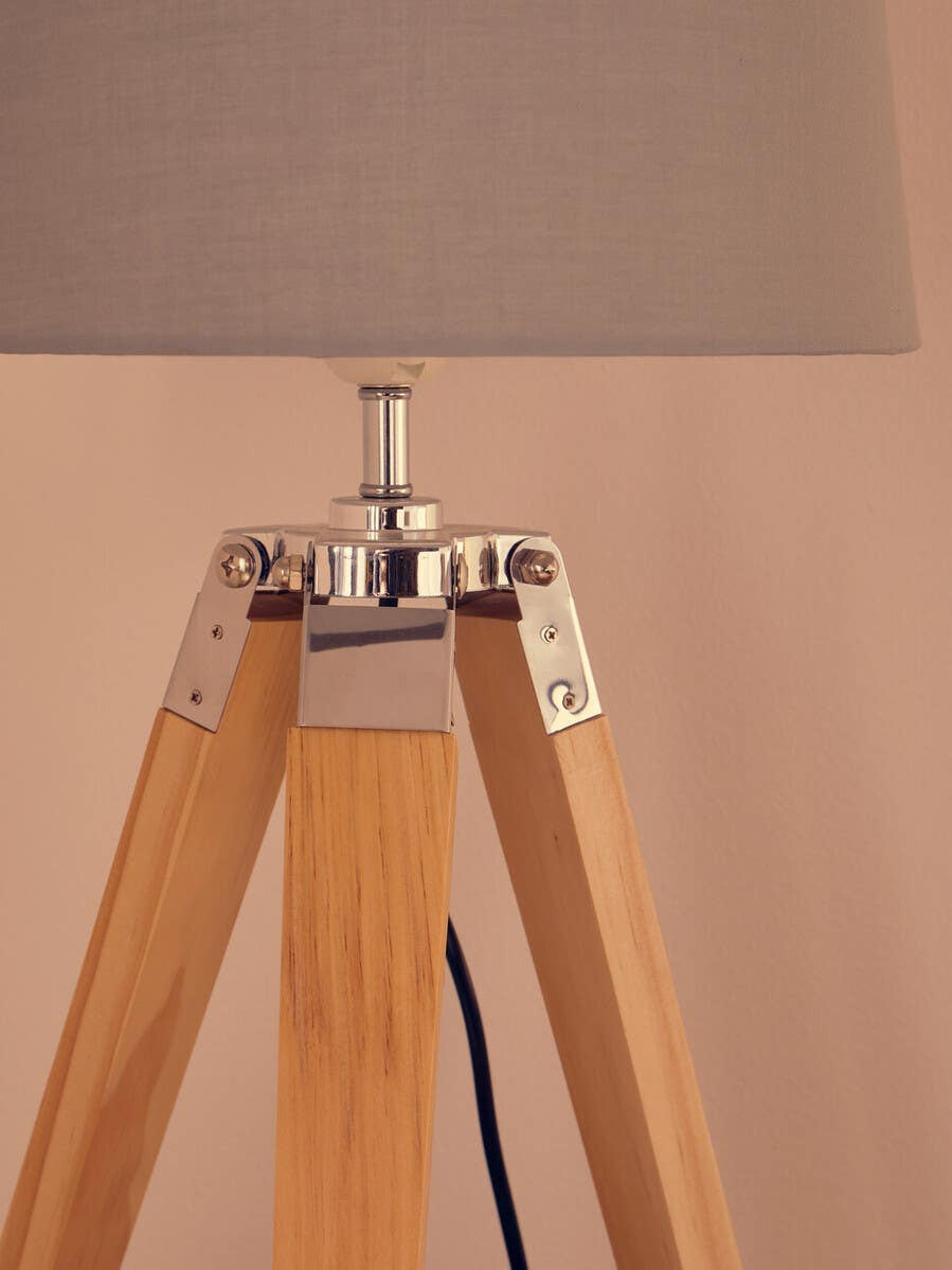 Calloway Tripod Table Lamp with Light Wood Base