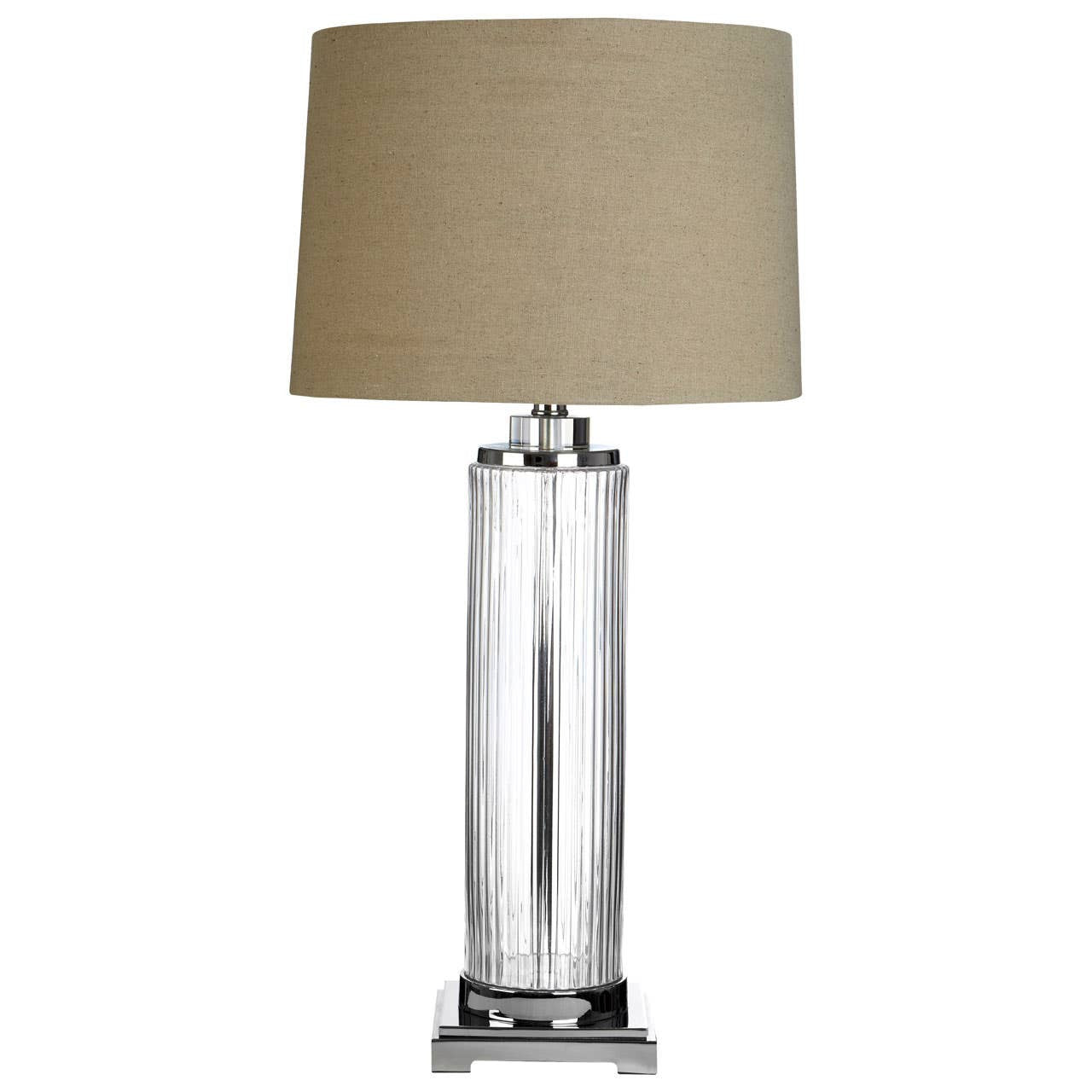 Saskia Table Lamp With Stone Linen Shade