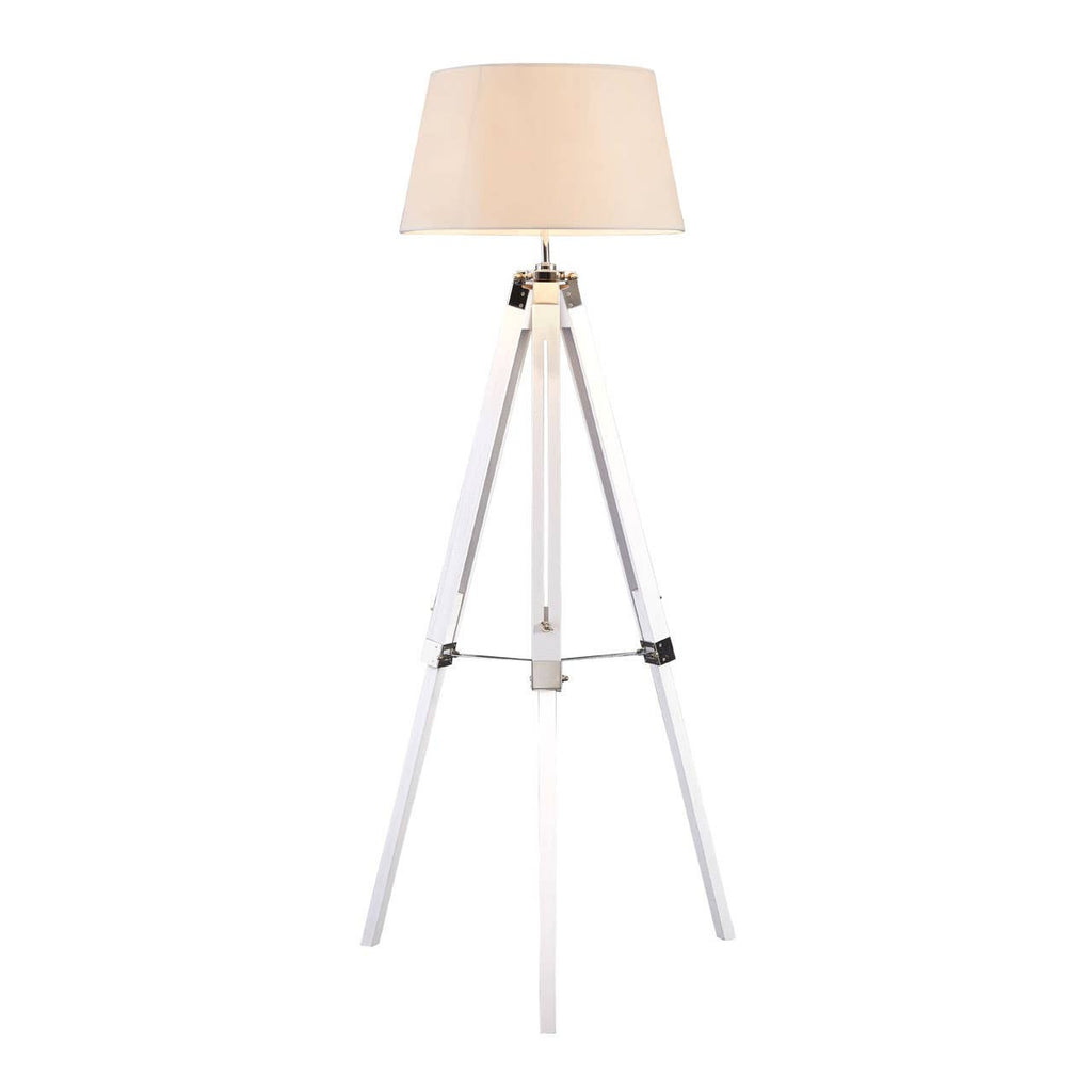 Sutton White Tripod Floor Lamp