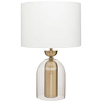 Aurio Clear Glass and Antique Brass Finish Metal Table Lamp