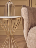 Aurio Clear Glass and Antique Brass Finish Metal Table Lamp