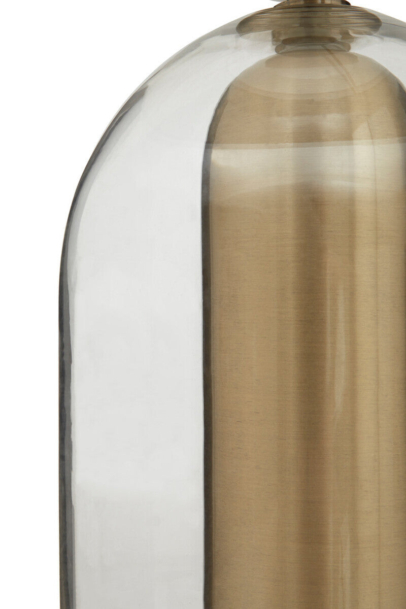 Aurio Clear Glass and Antique Brass Finish Metal Table Lamp