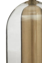 Aurio Clear Glass and Antique Brass Finish Metal Table Lamp