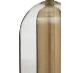 Aurio Clear Glass and Antique Brass Finish Metal Table Lamp