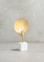 Amara Table Lamp With White Marble Base