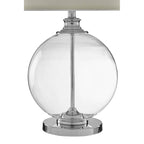 Florence Small Round Glass Table Lamp with Ivory Silk Shade