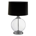 Florence Small Glass Table Lamp with Black Silk Shade
