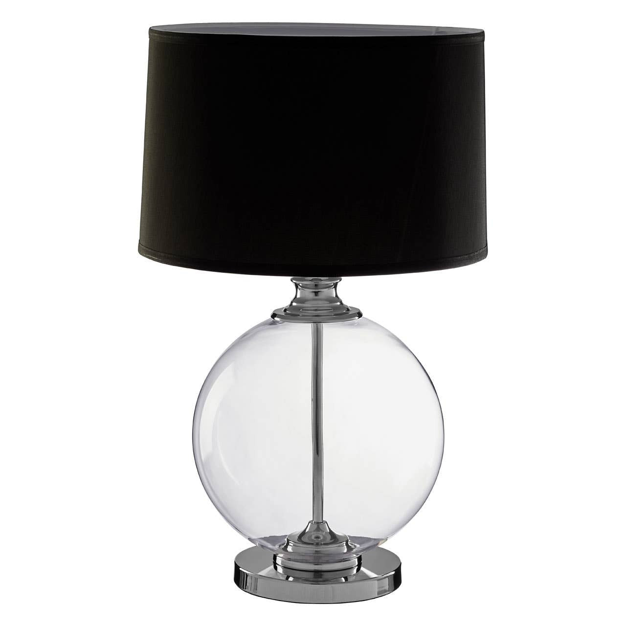 Florence Small Glass Table Lamp with Black Silk Shade