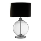 Florence Small Glass Table Lamp with Black Silk Shade