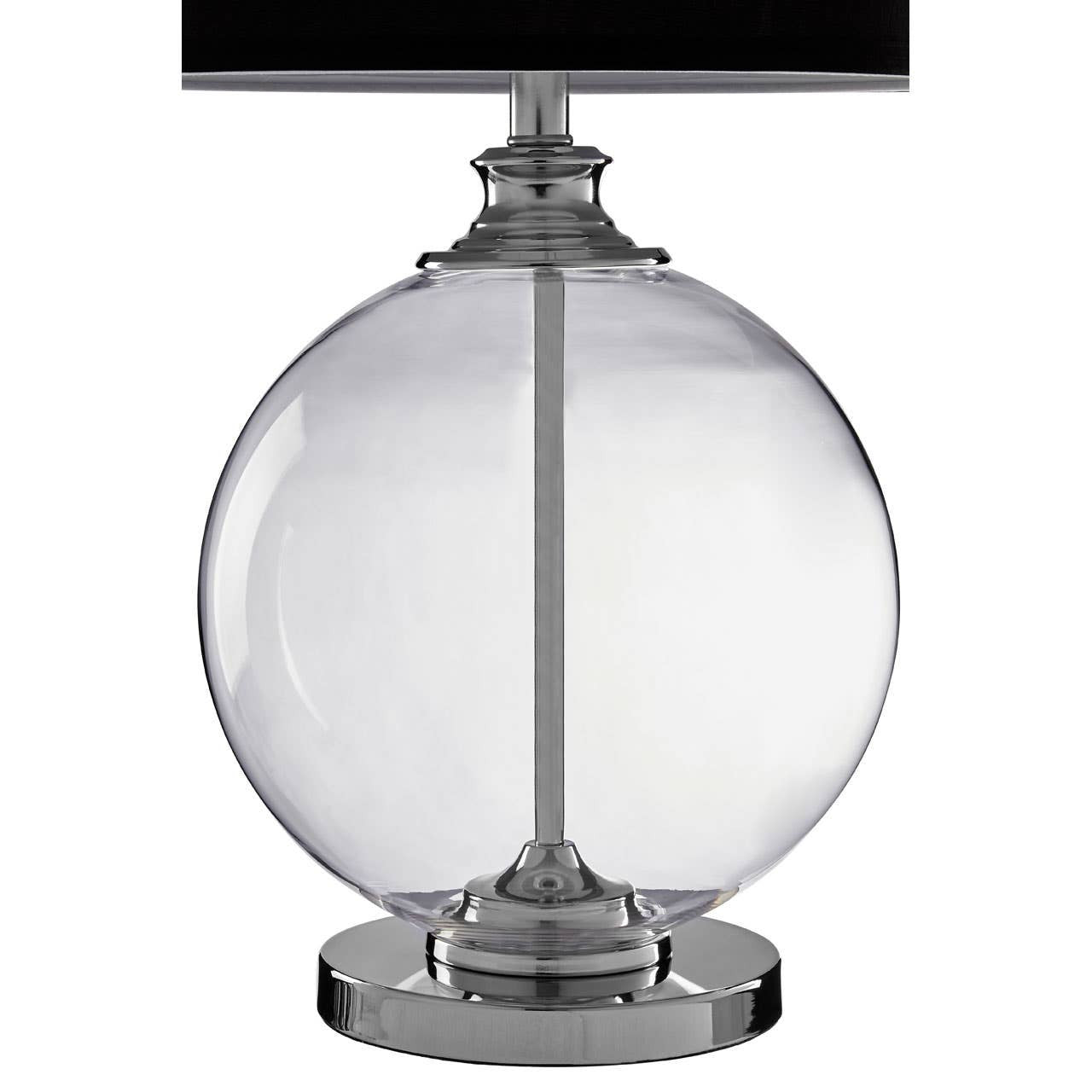 Florence Small Glass Table Lamp with Black Silk Shade