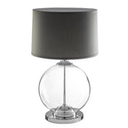 Florence Glass Table Lamp with Grey Linen Shade
