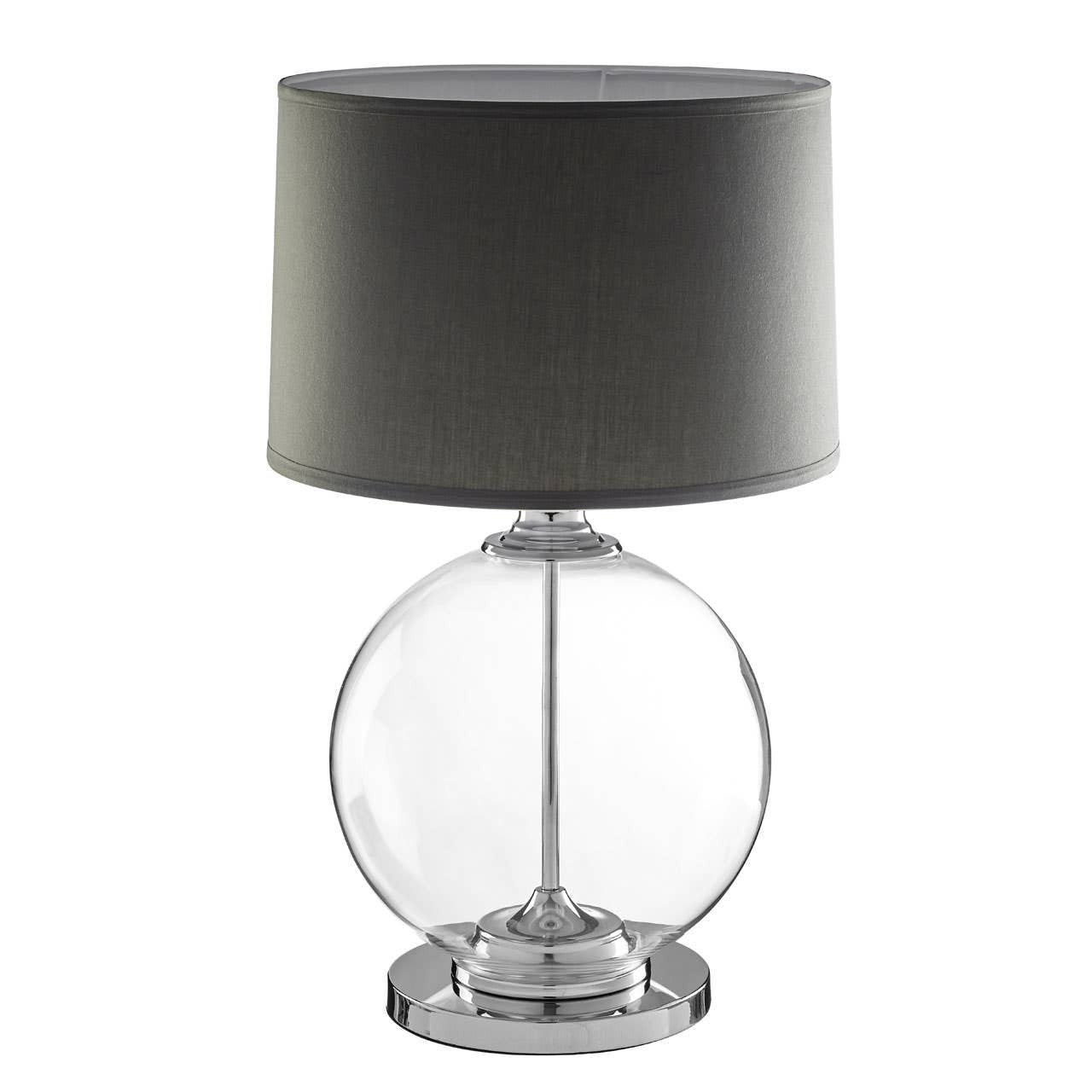 Florence Glass Table Lamp with Grey Linen Shade