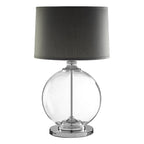Florence Glass Table Lamp with Grey Linen Shade