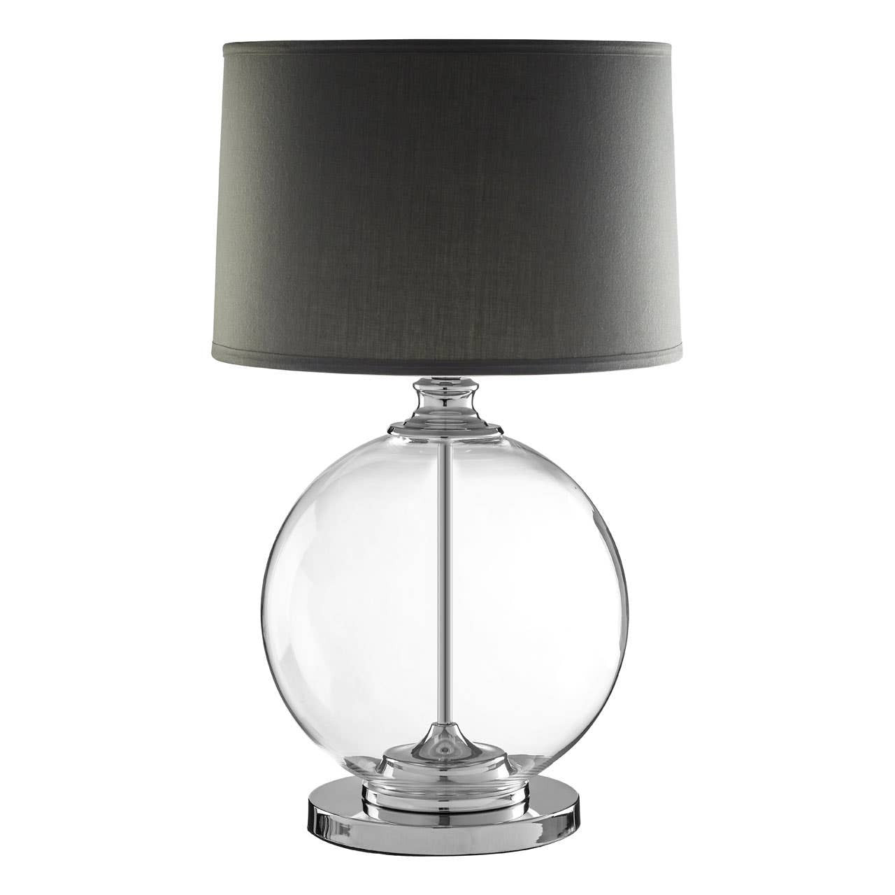 Florence Glass Table Lamp with Grey Linen Shade