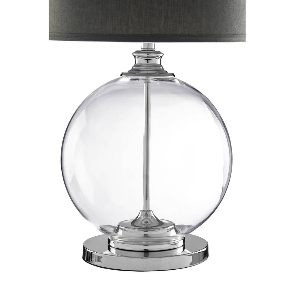 Florence Glass Table Lamp with Grey Linen Shade