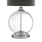 Florence Glass Table Lamp with Grey Linen Shade