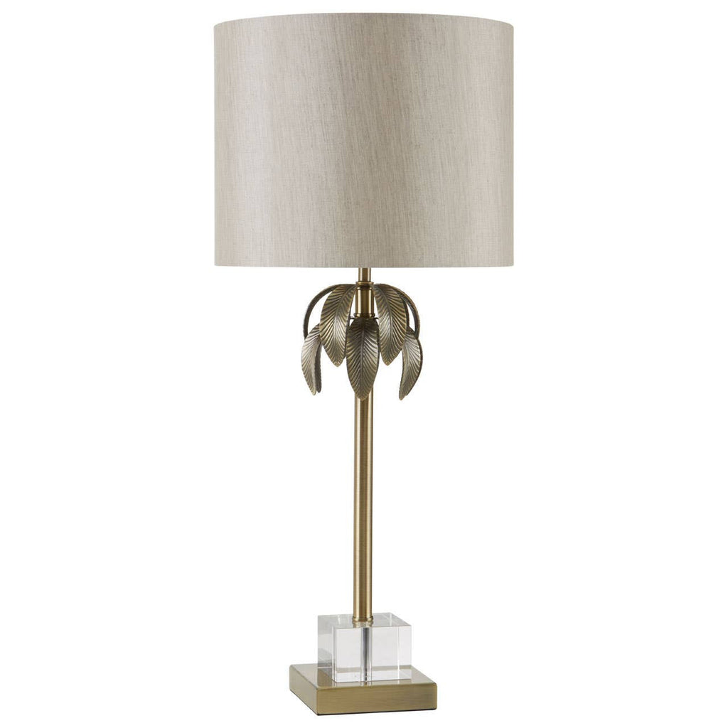Marlowe Antique Brass Palm Tree Design Table Lamp