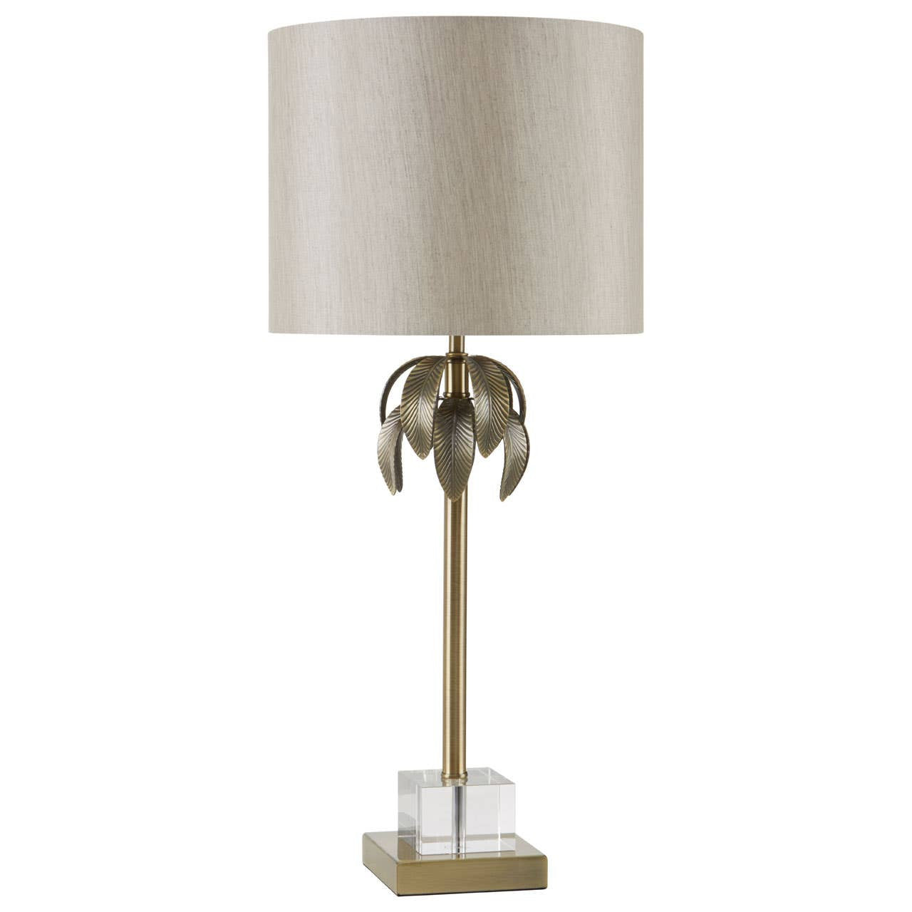 Marlowe Antique Brass Palm Tree Design Table Lamp