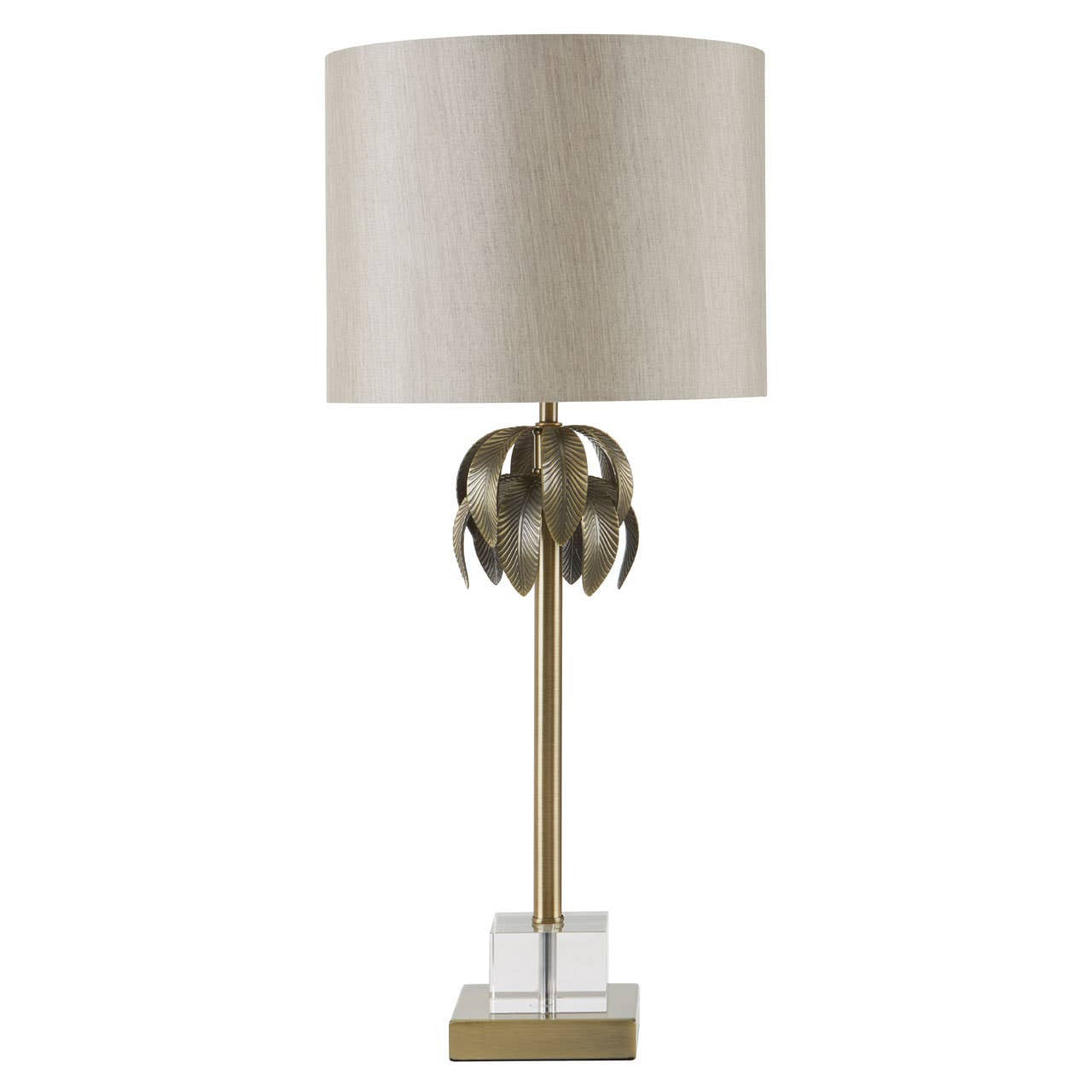 Marlowe Antique Brass Palm Tree Design Table Lamp