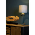 Marlowe Antique Brass Palm Tree Design Table Lamp