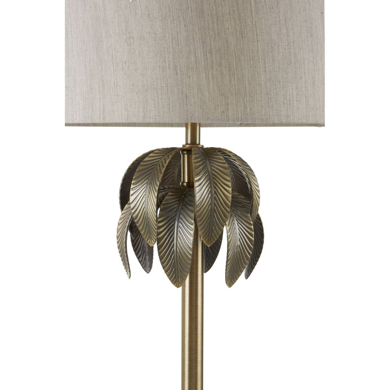 Marlowe Antique Brass Palm Tree Design Table Lamp