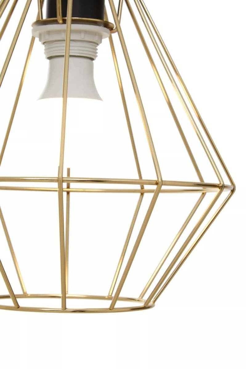Vega Champagne Gold Cage Pendant Light
