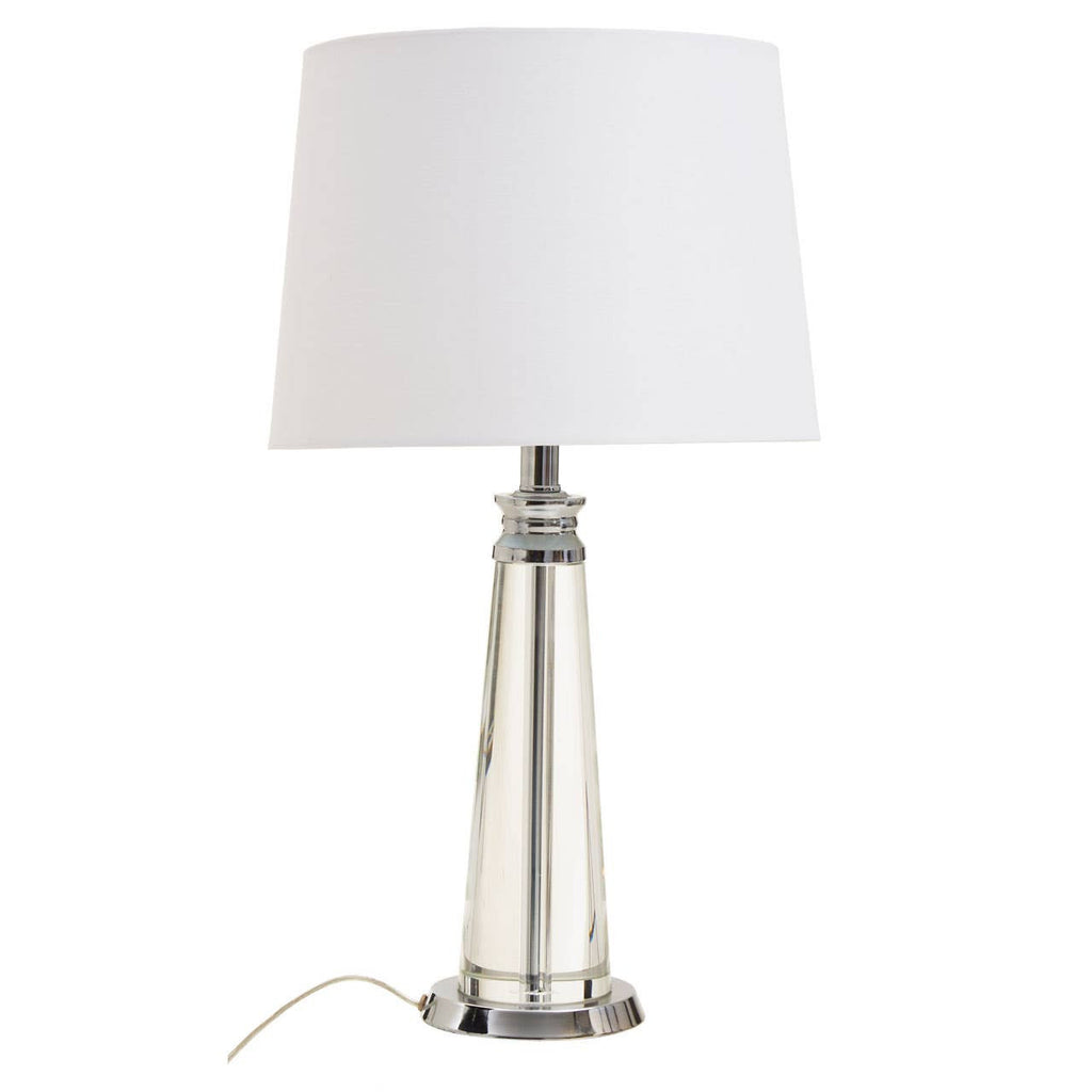Geneva Clear Crystal Table Lamp With Chrome Base