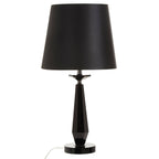 Obsidian Black Crystal Glass Table Lamp