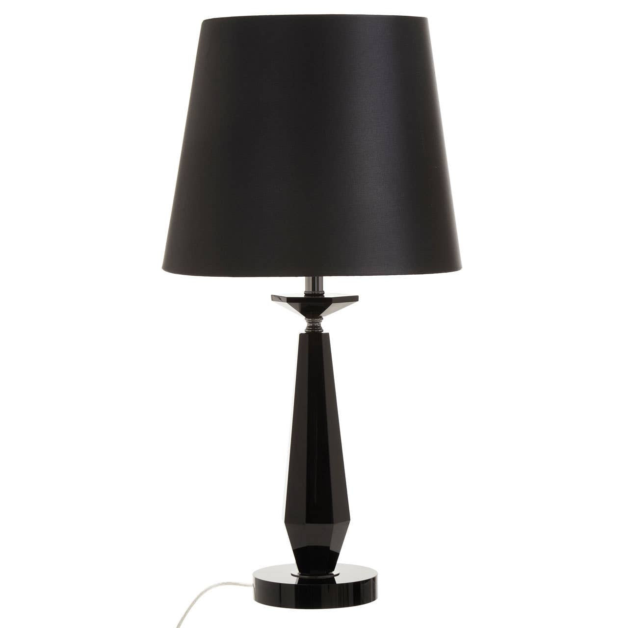 Obsidian Black Crystal Glass Table Lamp