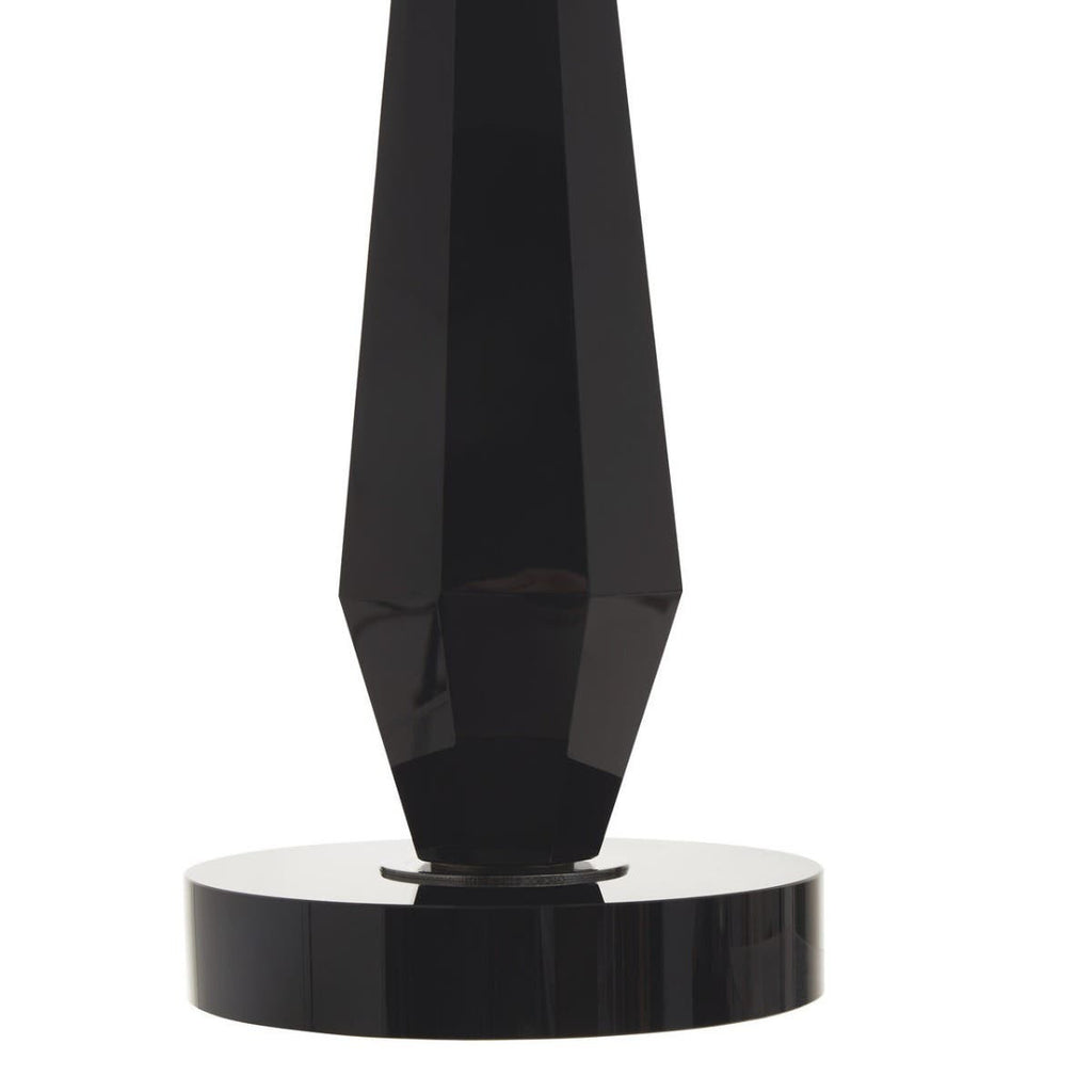 Obsidian Black Crystal Glass Table Lamp