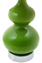 Wren Green Glass Table Lamp With White Shade