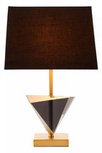 Seraphine Smoked Crystal Table Lamp with Gold Metal