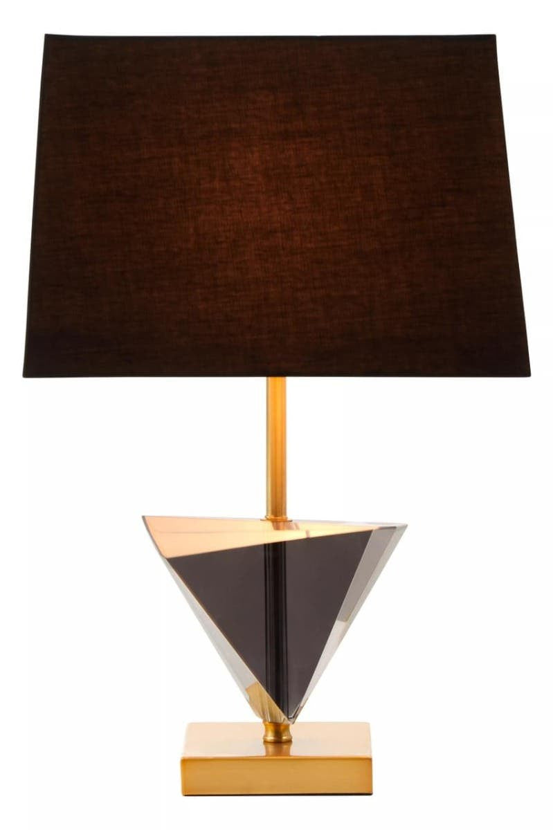 Seraphine Smoked Crystal Table Lamp with Gold Metal
