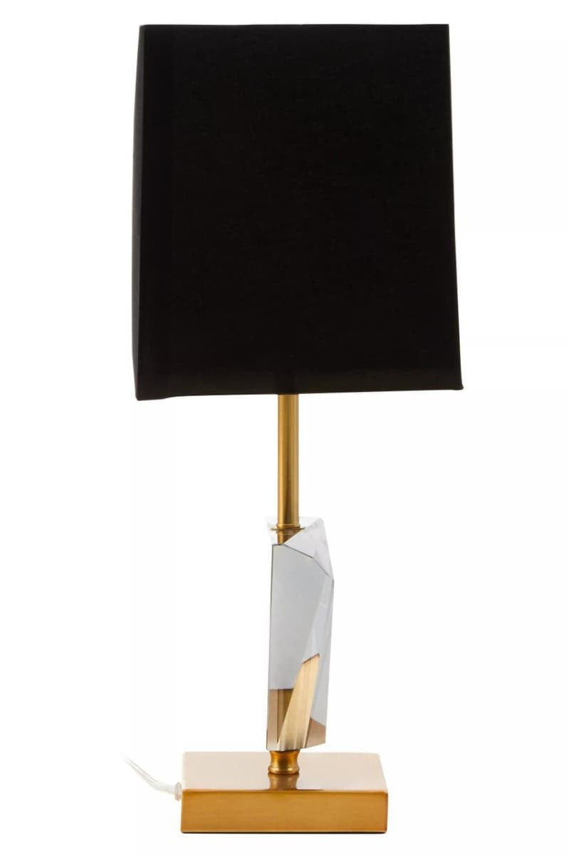 Seraphine Smoked Crystal Table Lamp with Gold Metal