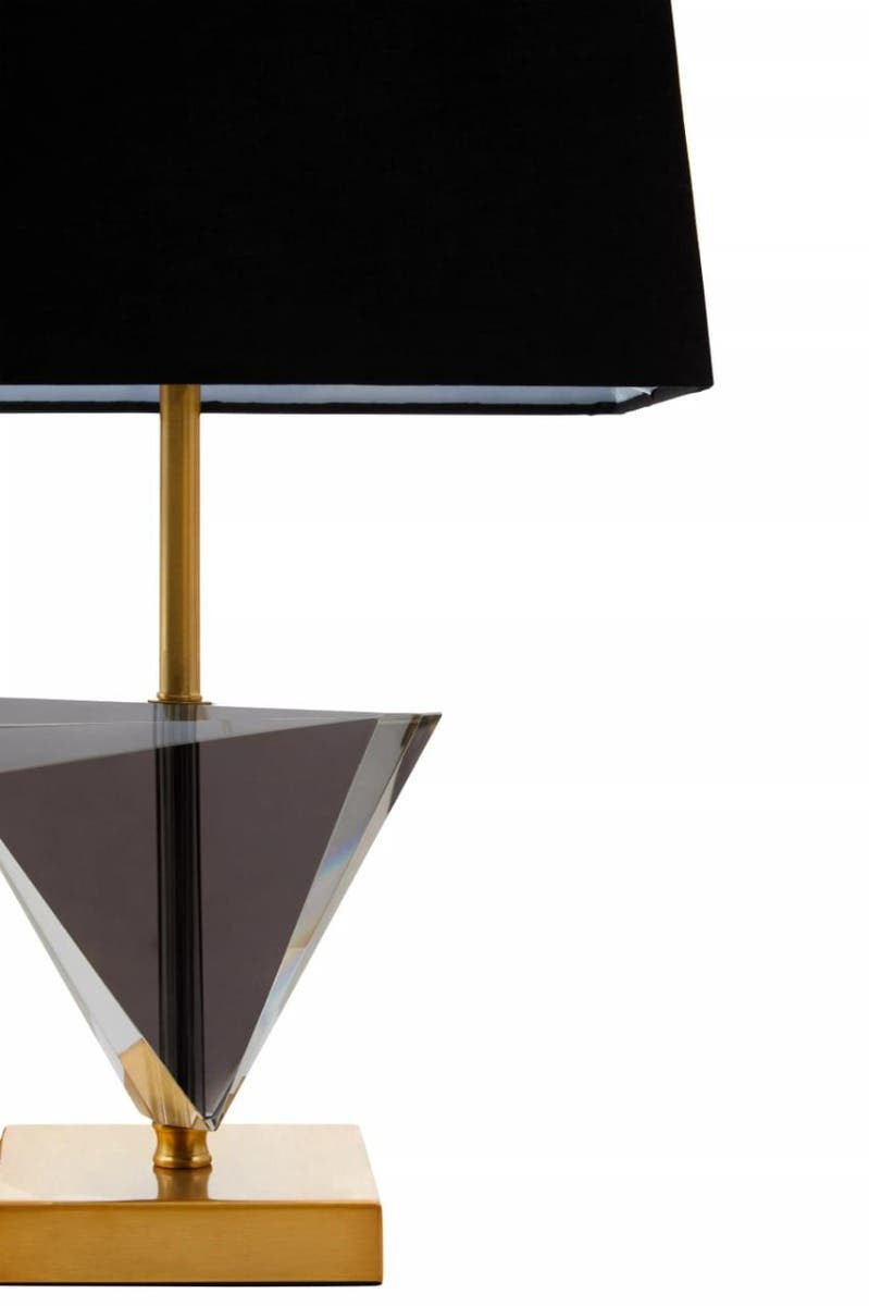 Seraphine Smoked Crystal Table Lamp with Gold Metal