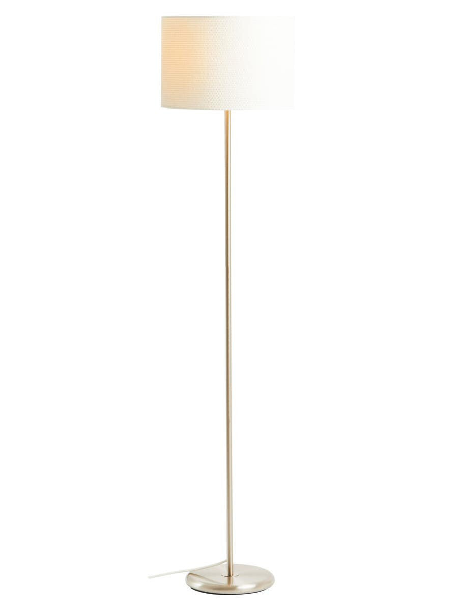 Linea Cream Waffle Effect Shade Floor Lamp