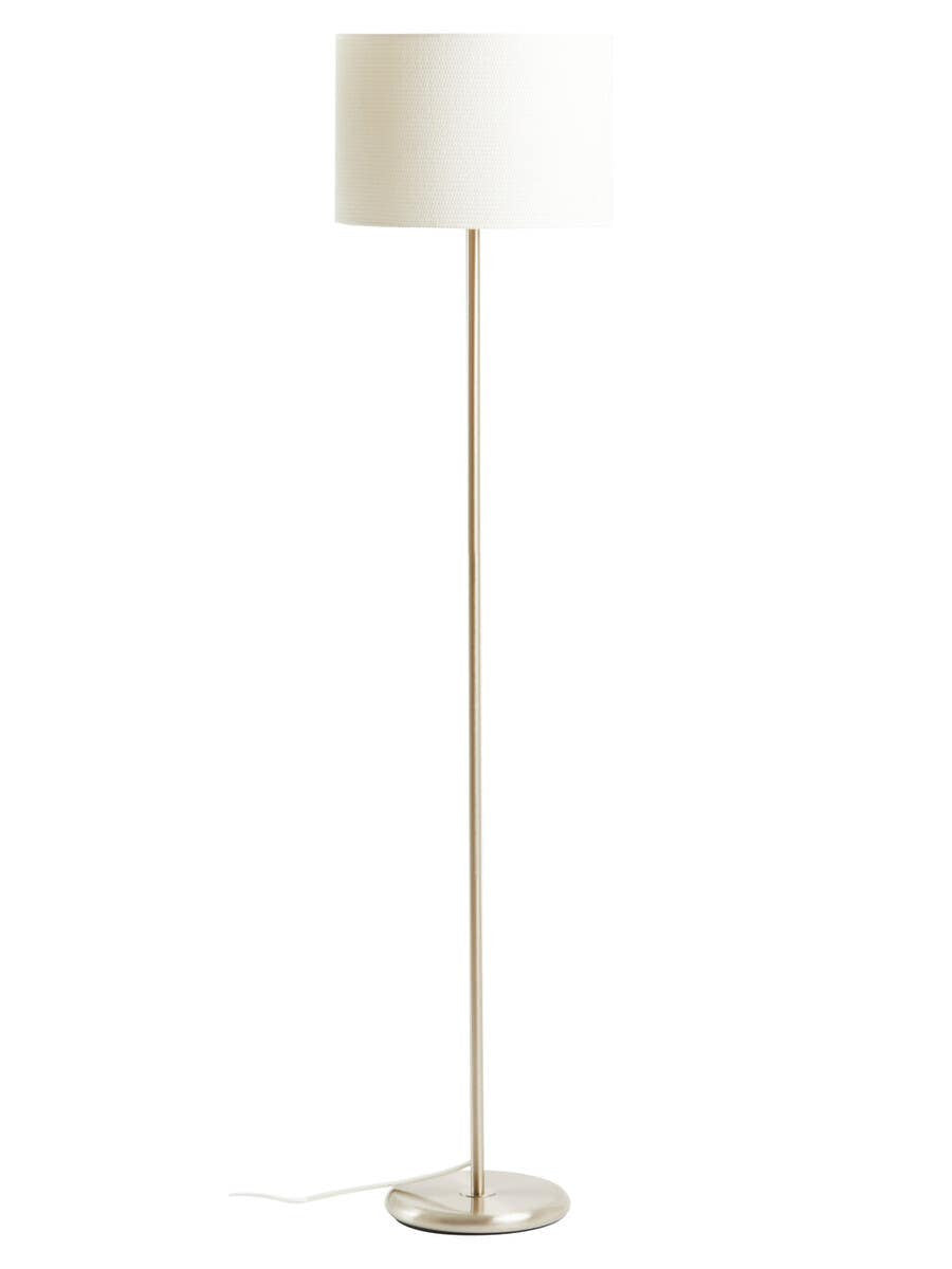 Linea Cream Waffle Effect Shade Floor Lamp