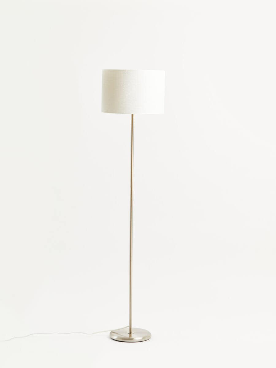 Linea Cream Waffle Effect Shade Floor Lamp