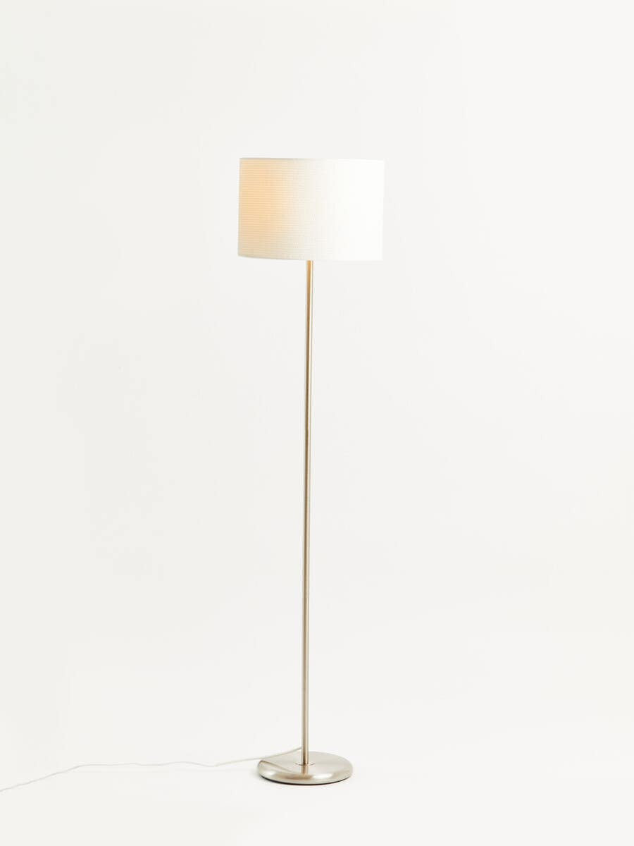Linea Cream Waffle Effect Shade Floor Lamp