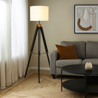Chiltern Tripod Floor Lamp With Black Base