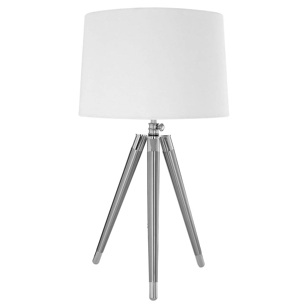 Argent Tripod Table Lamp With Cream Linen Shade