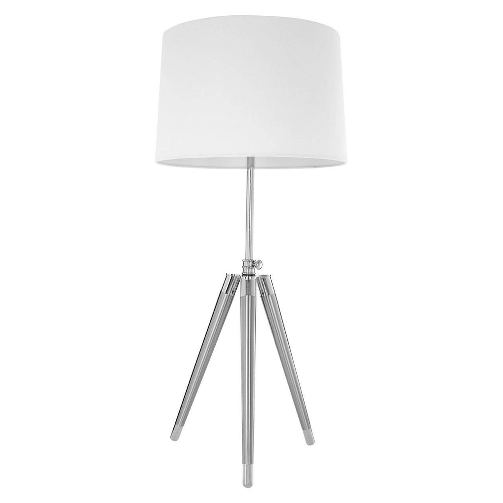 Argent Tripod Table Lamp With Cream Linen Shade