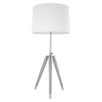Argent Tripod Table Lamp With Cream Linen Shade