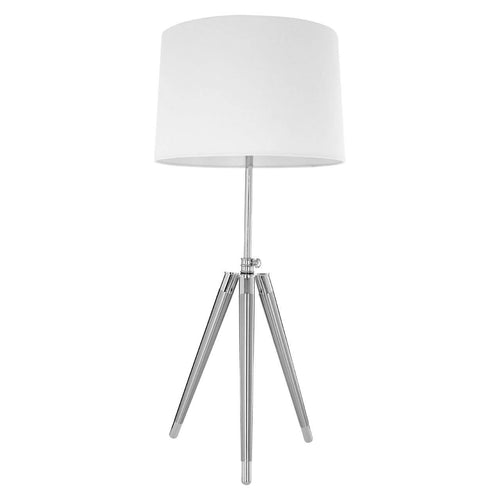 Argent Tripod Table Lamp With Cream Linen Shade