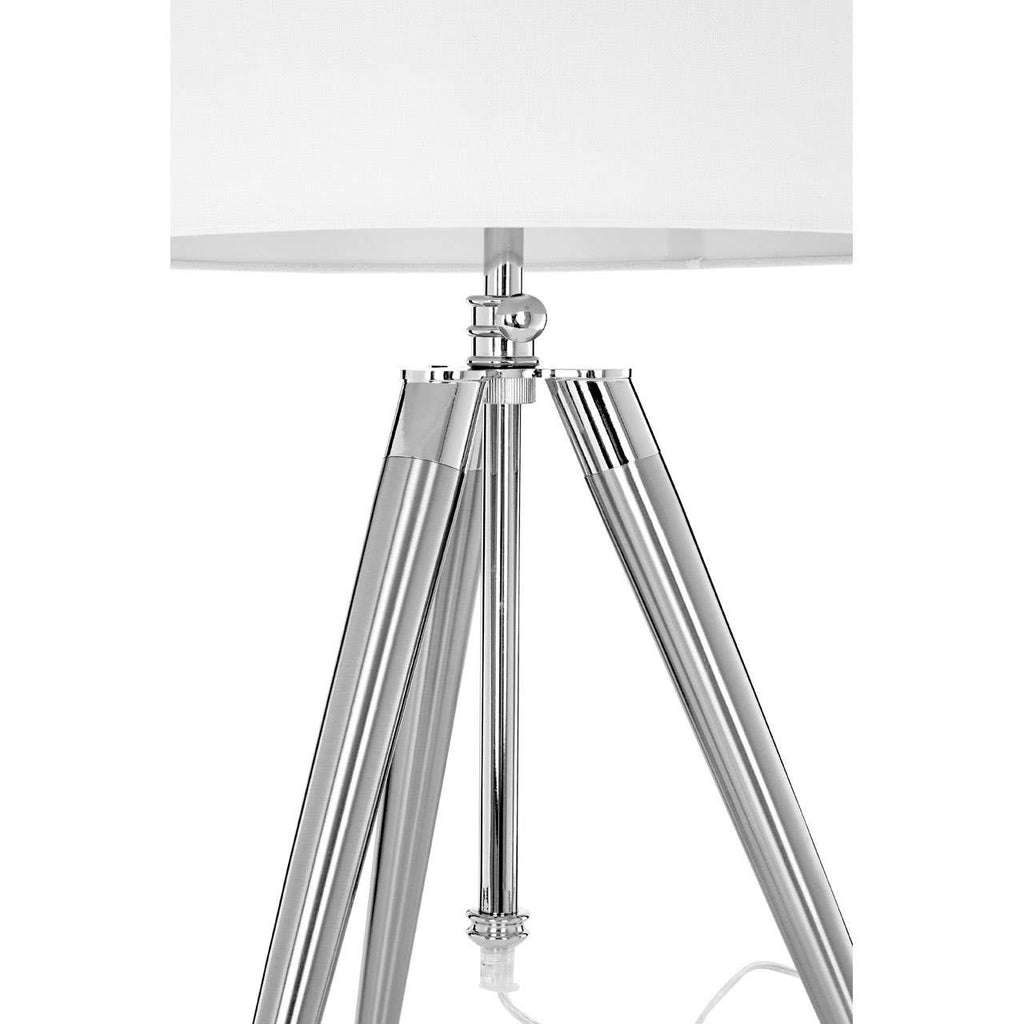 Argent Tripod Table Lamp With Cream Linen Shade