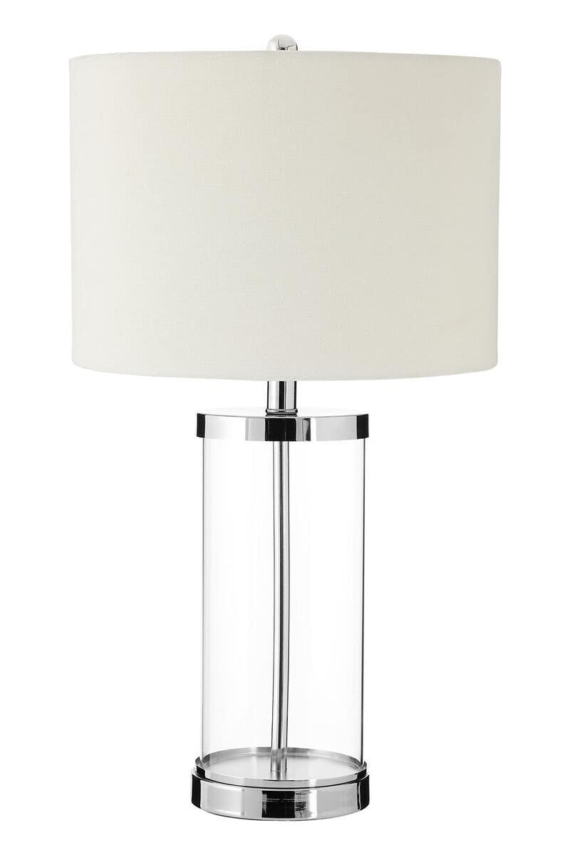 Hartwell Glass Table Lamp with Cream Shade