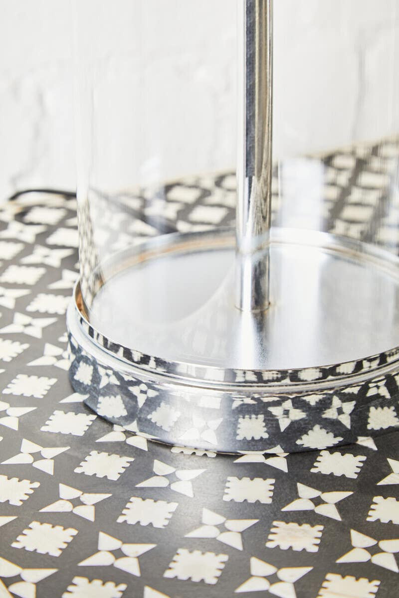 Hartwell Glass Table Lamp with Cream Shade