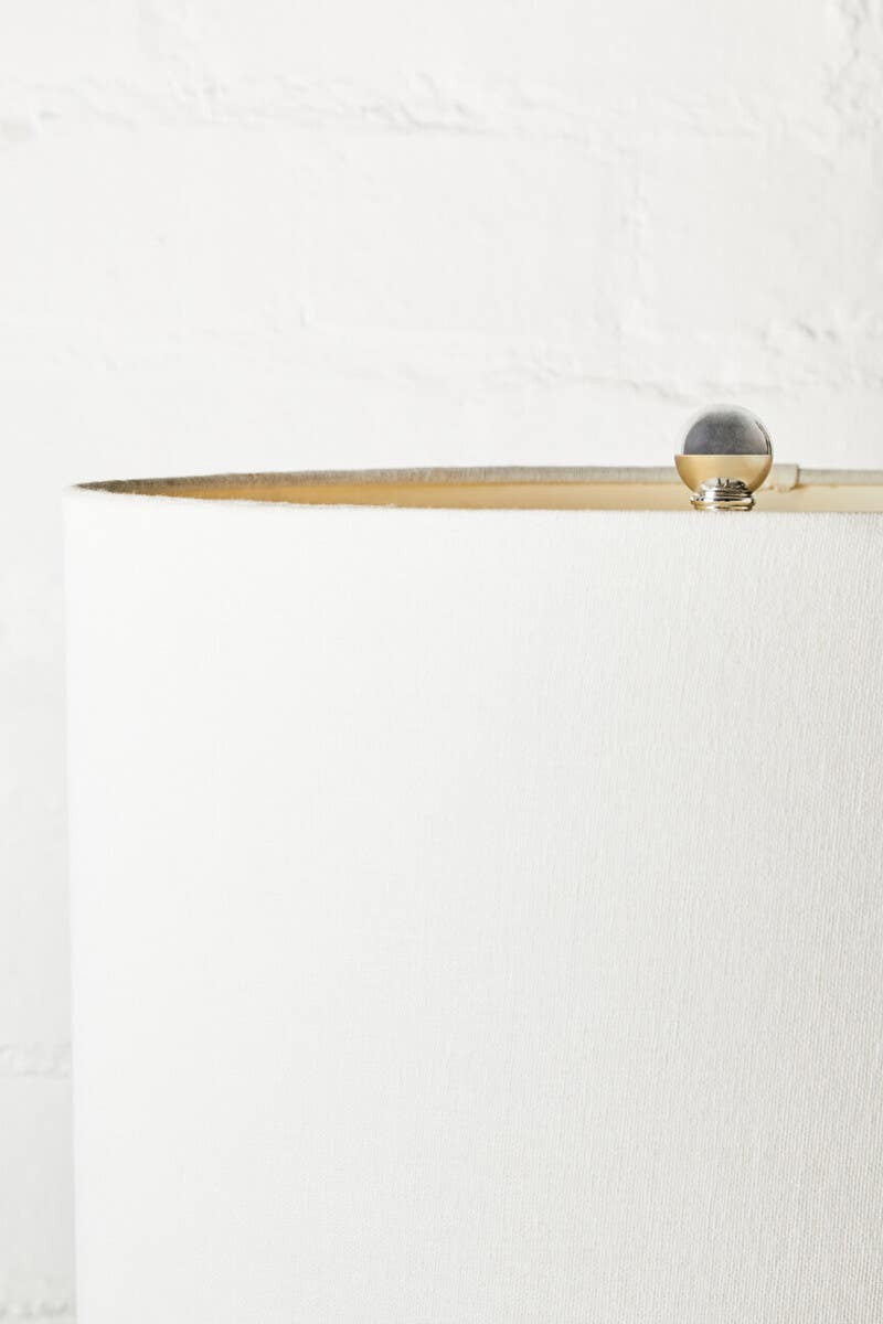 Hartwell Glass Table Lamp with Cream Shade